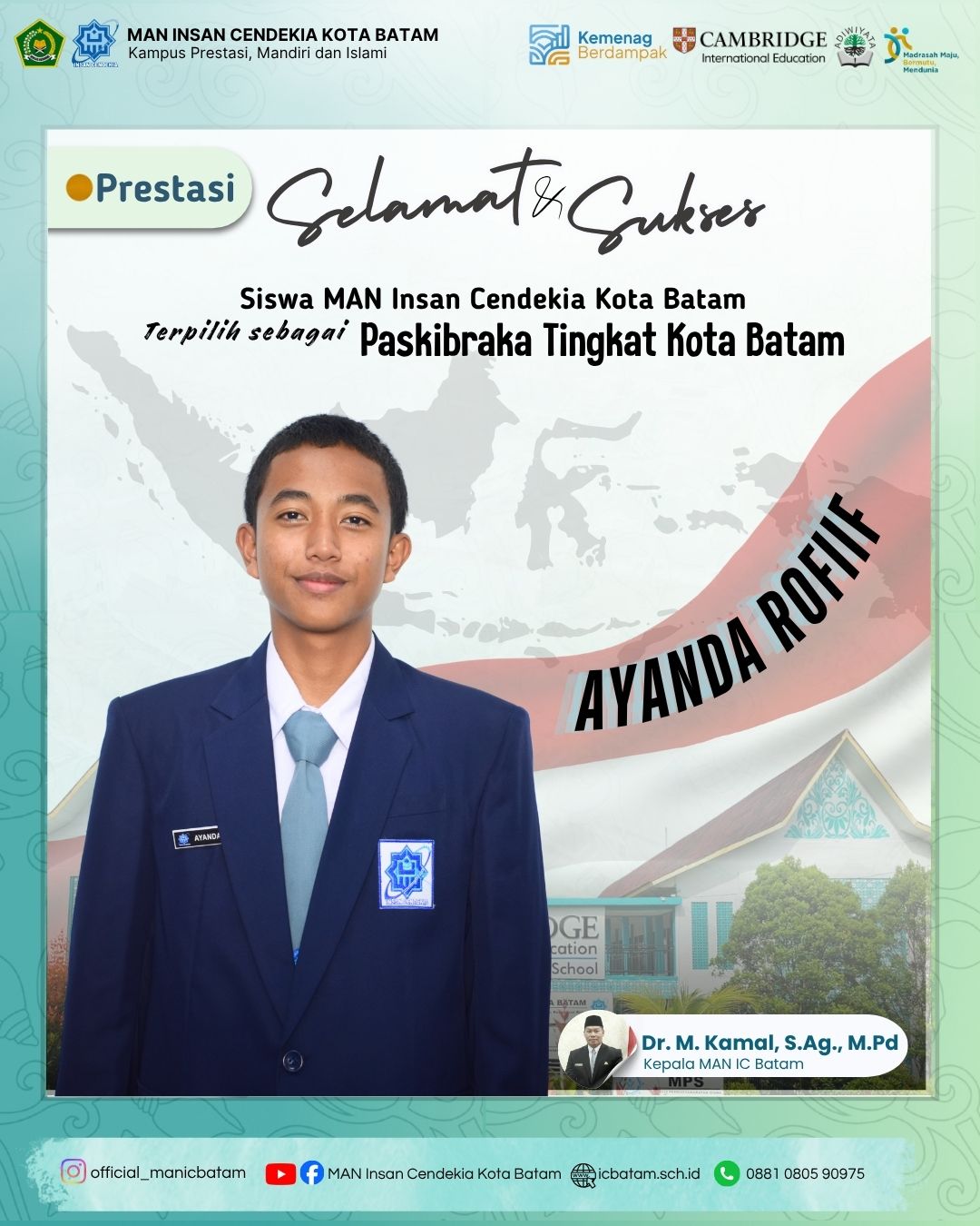 Siswa MAN Insan Cendekia Kota Batam Terpilih sebagai Anggota Paskibraka Kota Batam 2026�